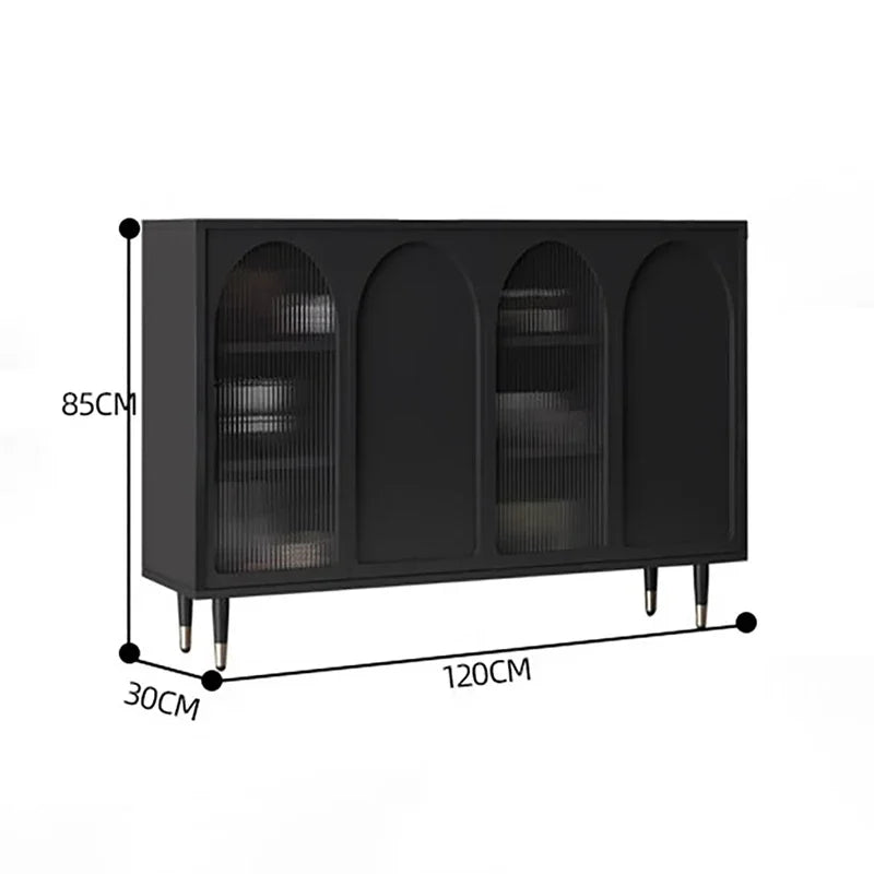 Black Luxury Dresser Cabinet – Minimalist Modern Storage with Hidden Handles and Sleek Drawers
