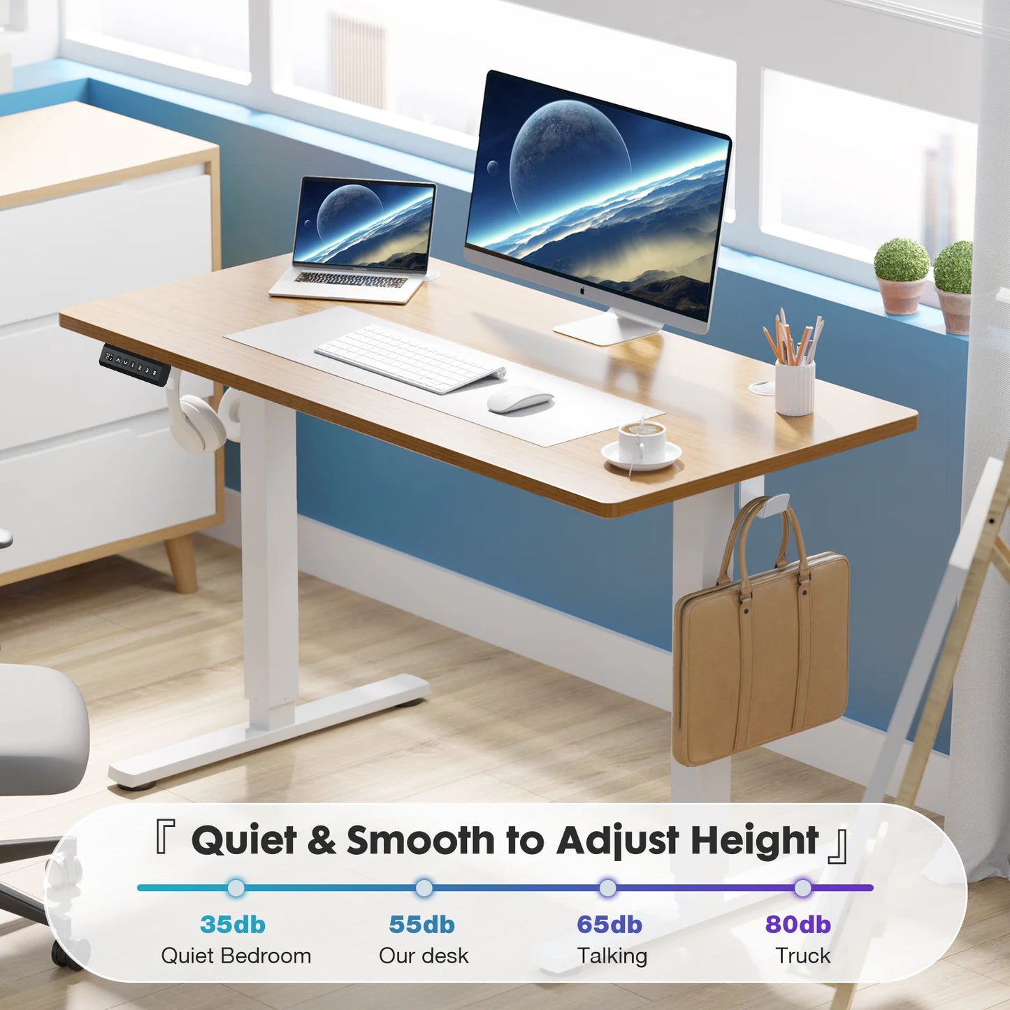 Electric Height Adjustable Standing Desk – 40x24 Inch