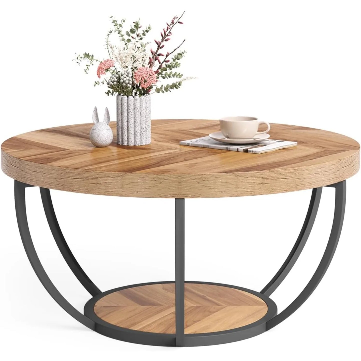 Round 2‑Tier Coffee Table