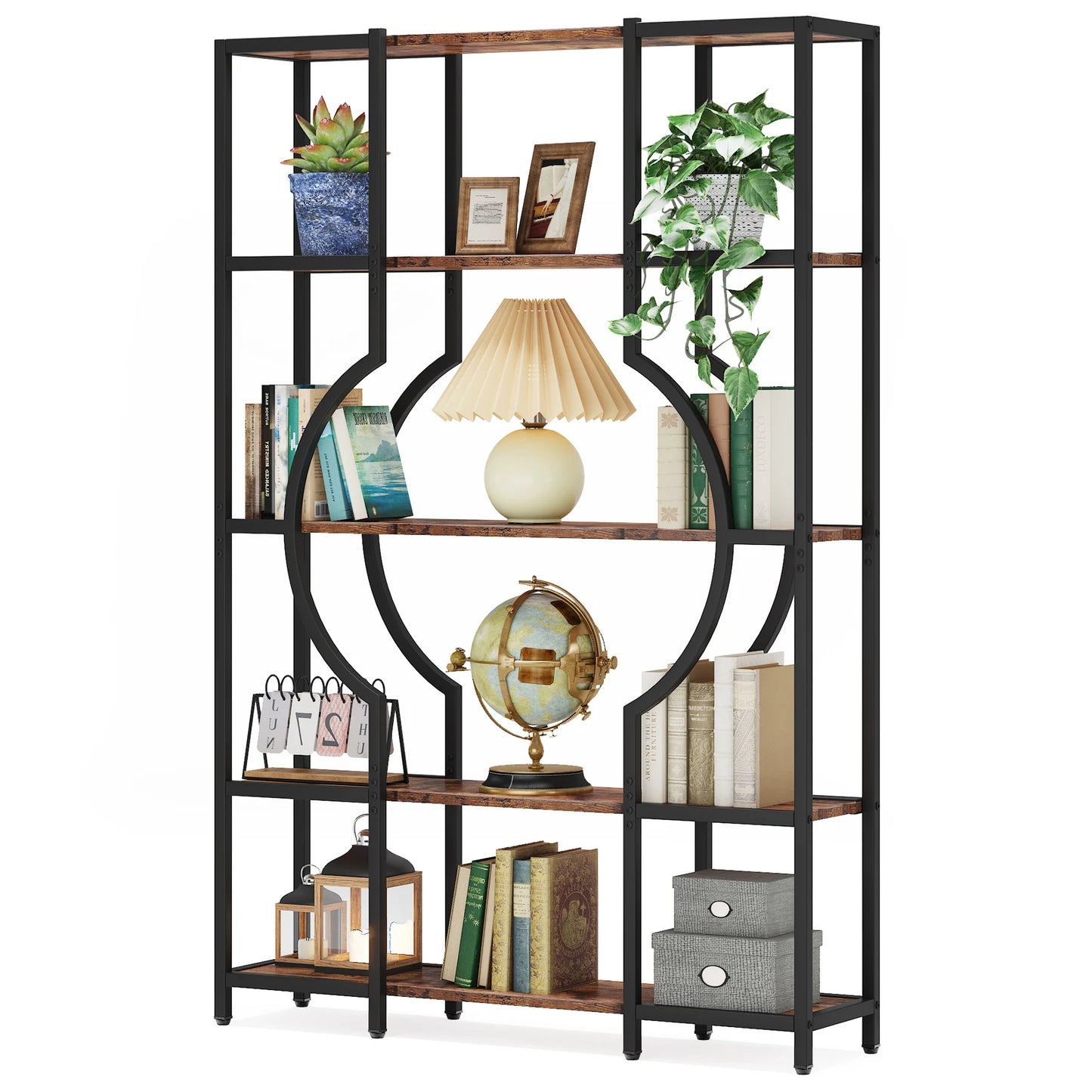 Half‑Moon Etagere Bookcase