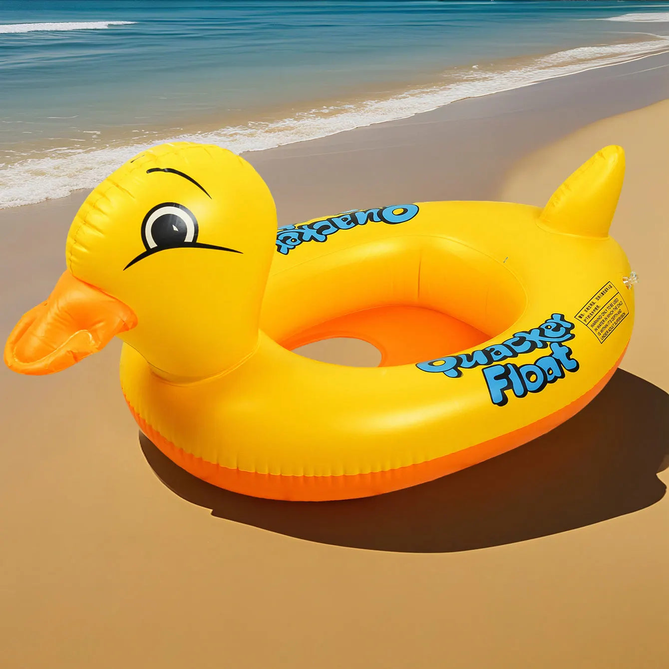 Duck-shaped Thickened Inflatable Underarm Float with Seat Ring