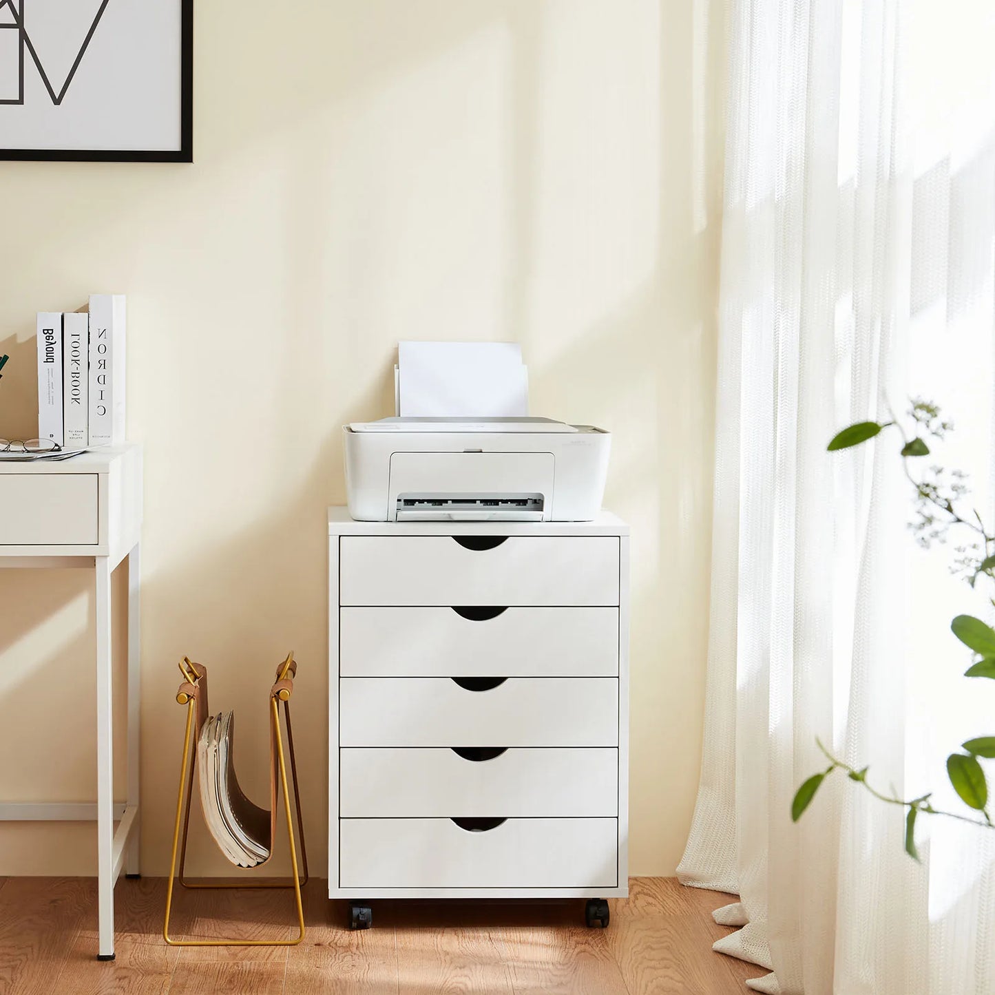 Wood 5 Drawer Cabinet
