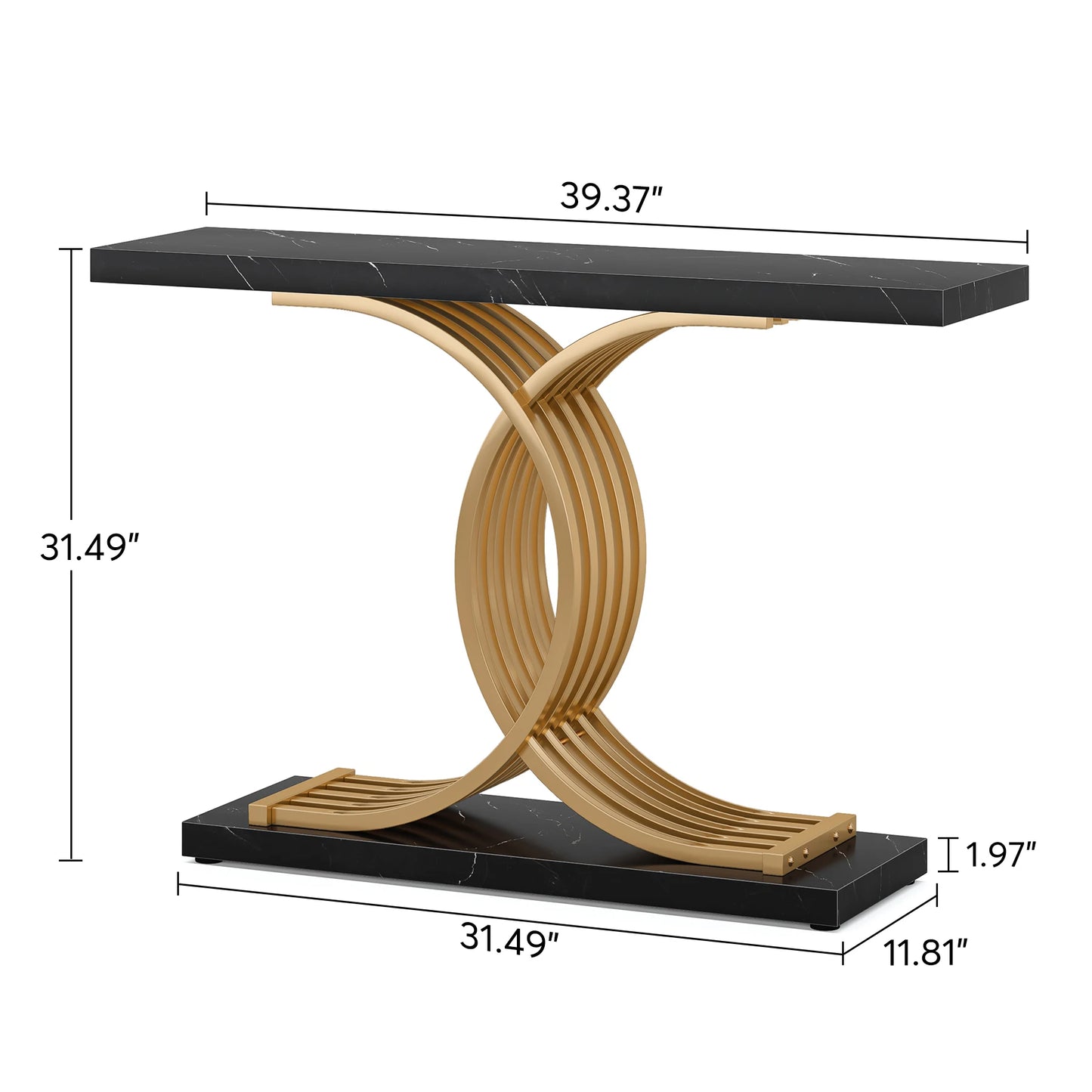 Gold Geometric Console
