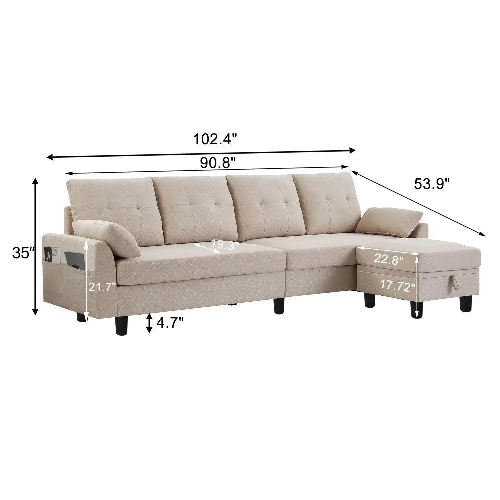 Convertible Sectional Sofa Set