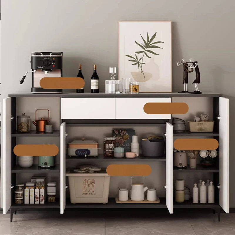 White Minimalist Cabinet – Hidden Drawers and Sleek Storage for Modern Living Spaces