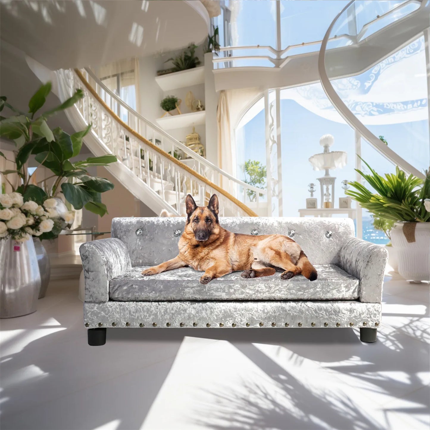 Tufted Elevated Dog Sofa