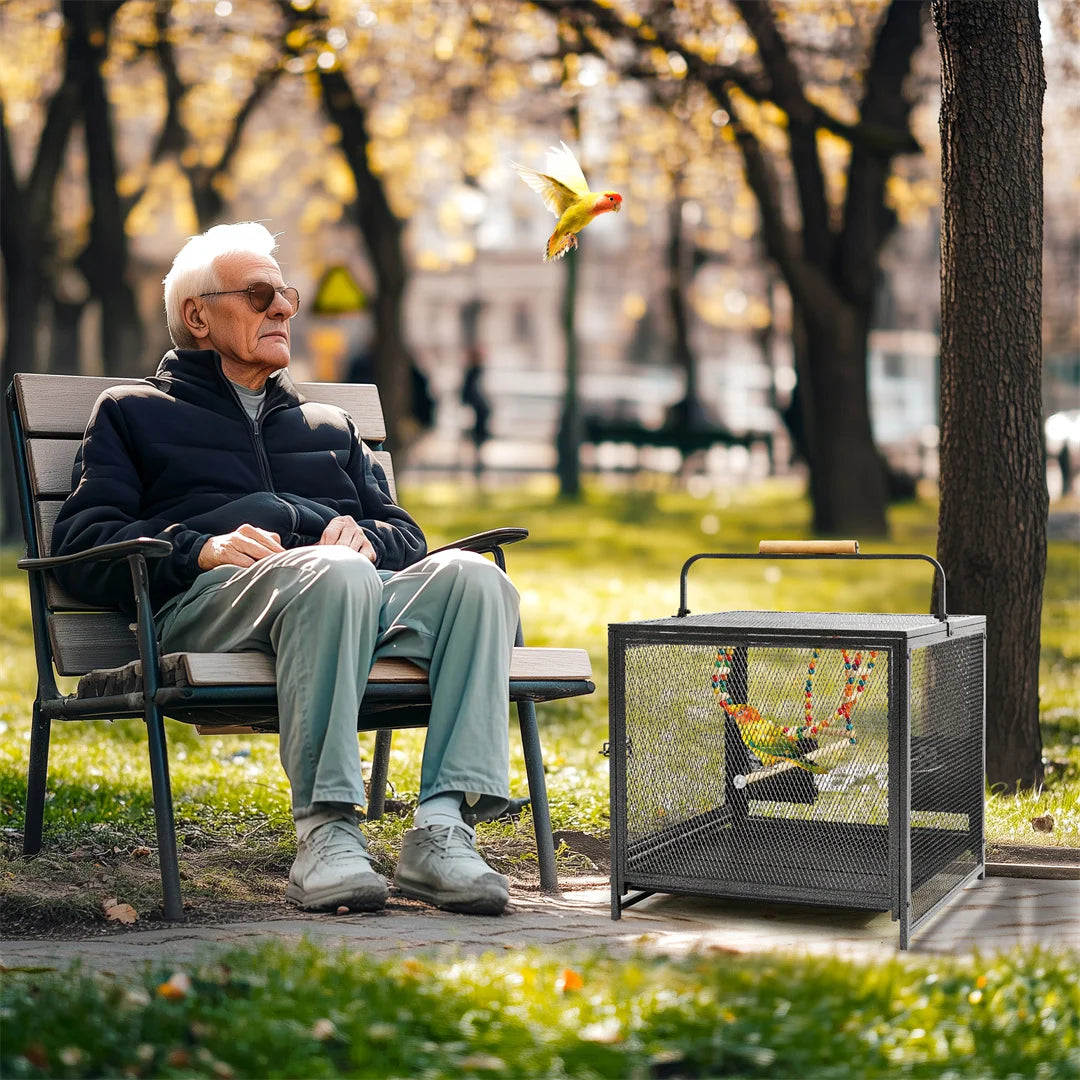 Portable Bird Cage with Hammock and Tray