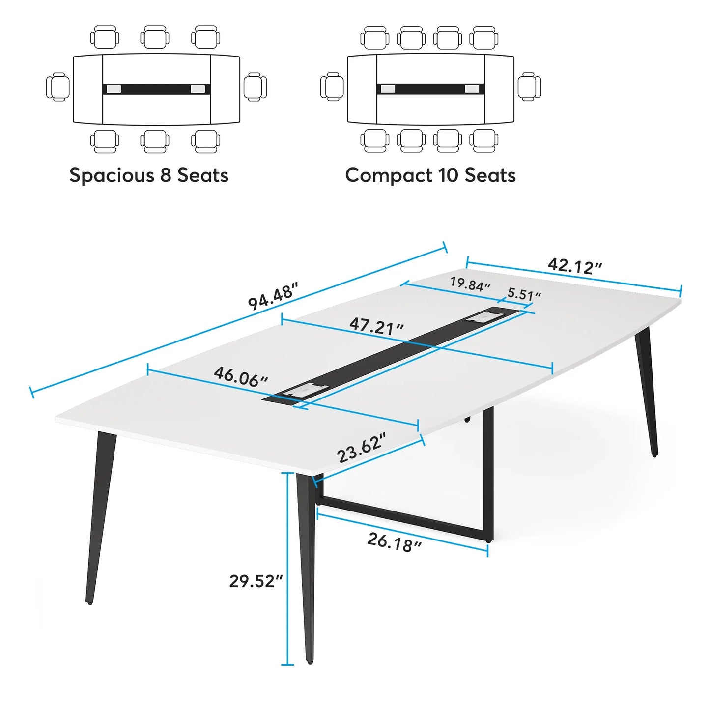 Boat-Shaped Conference Table