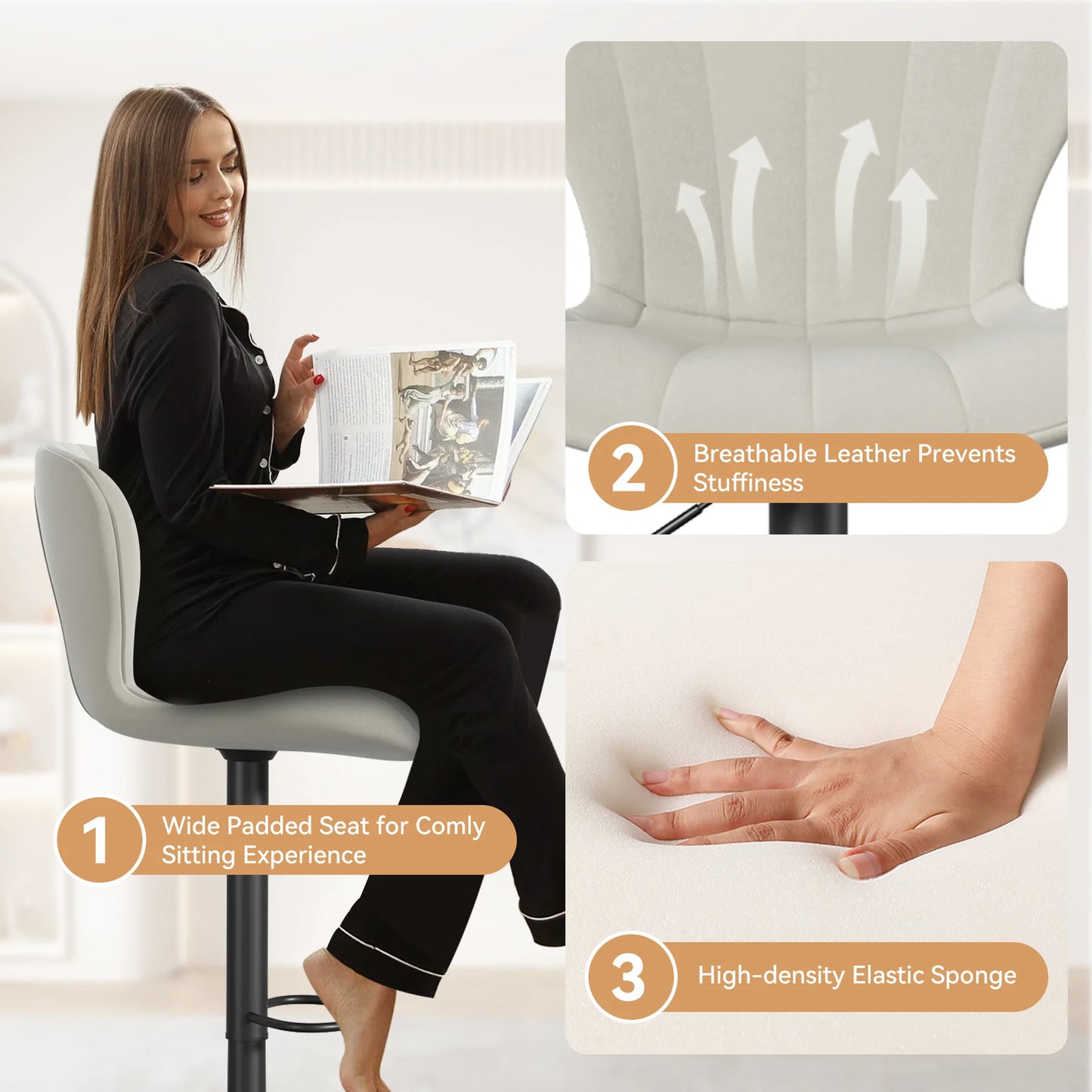 Adjustable Bar Chairs Set