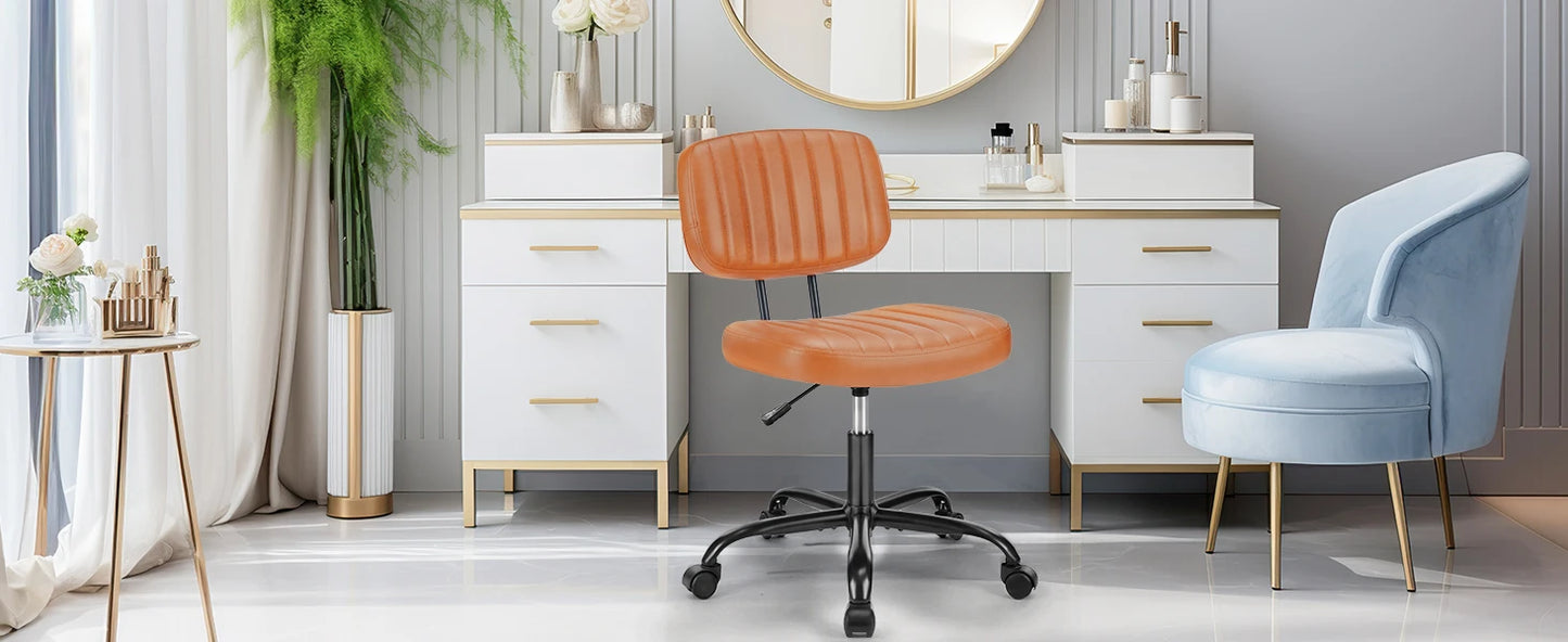 Armless Office Desk Chair with Lumbar Support