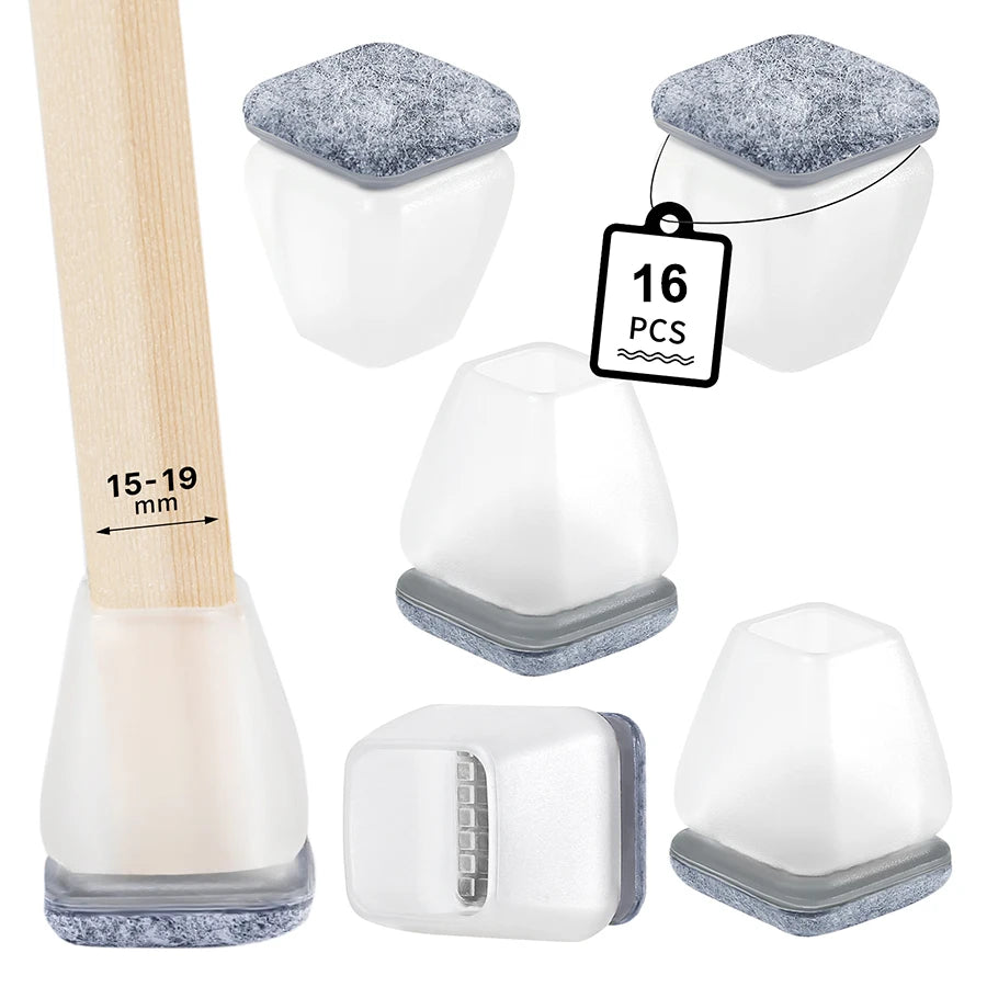 Chair Leg Floor Protectors with Felt Pads (16PCS)