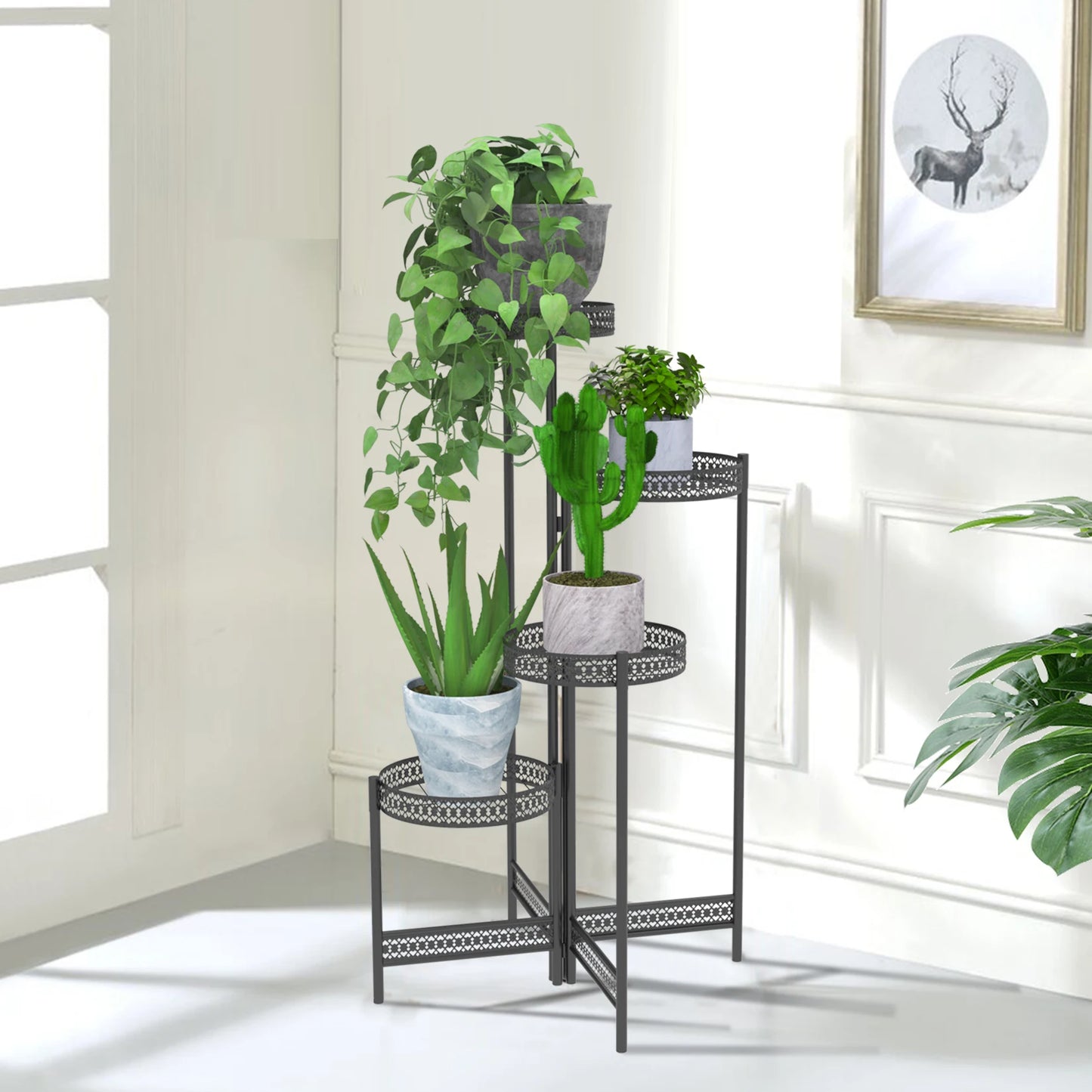 4‑Tier Metal Plant Stand