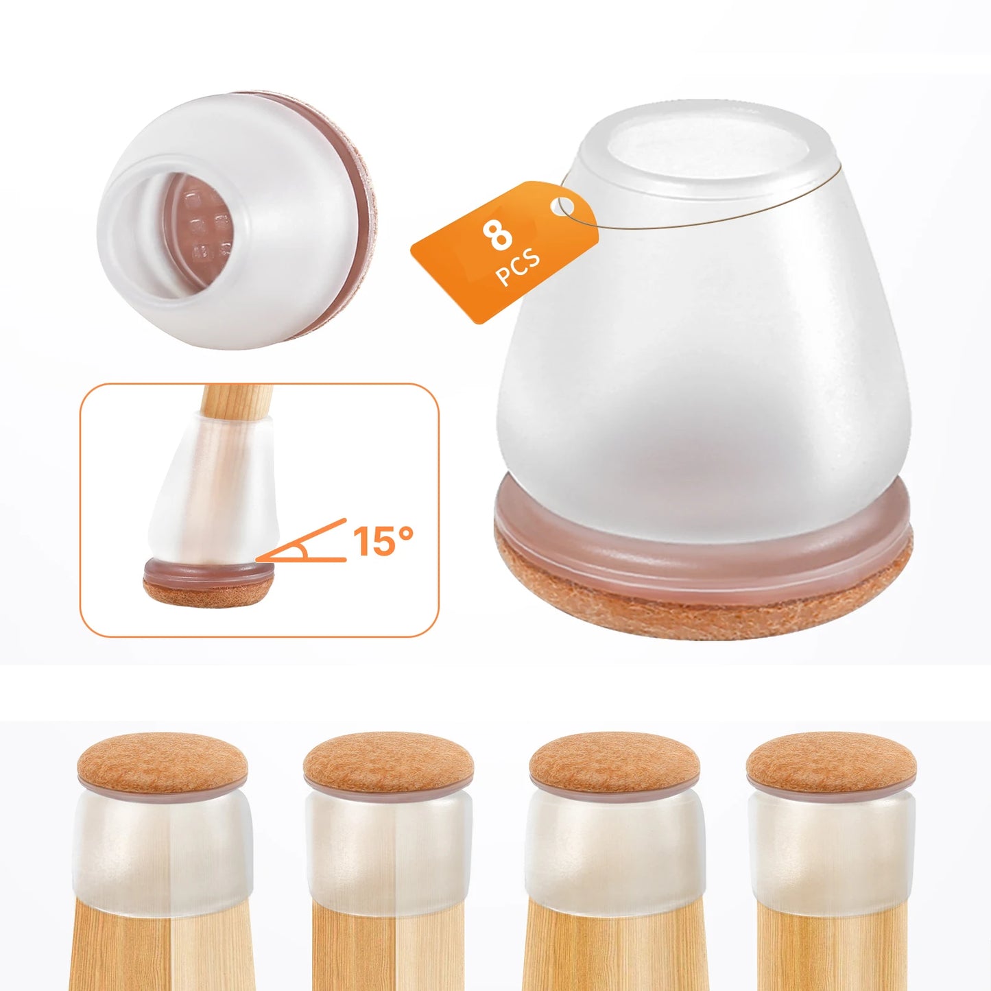 Chair Leg Floor Protectors with Felt Pads