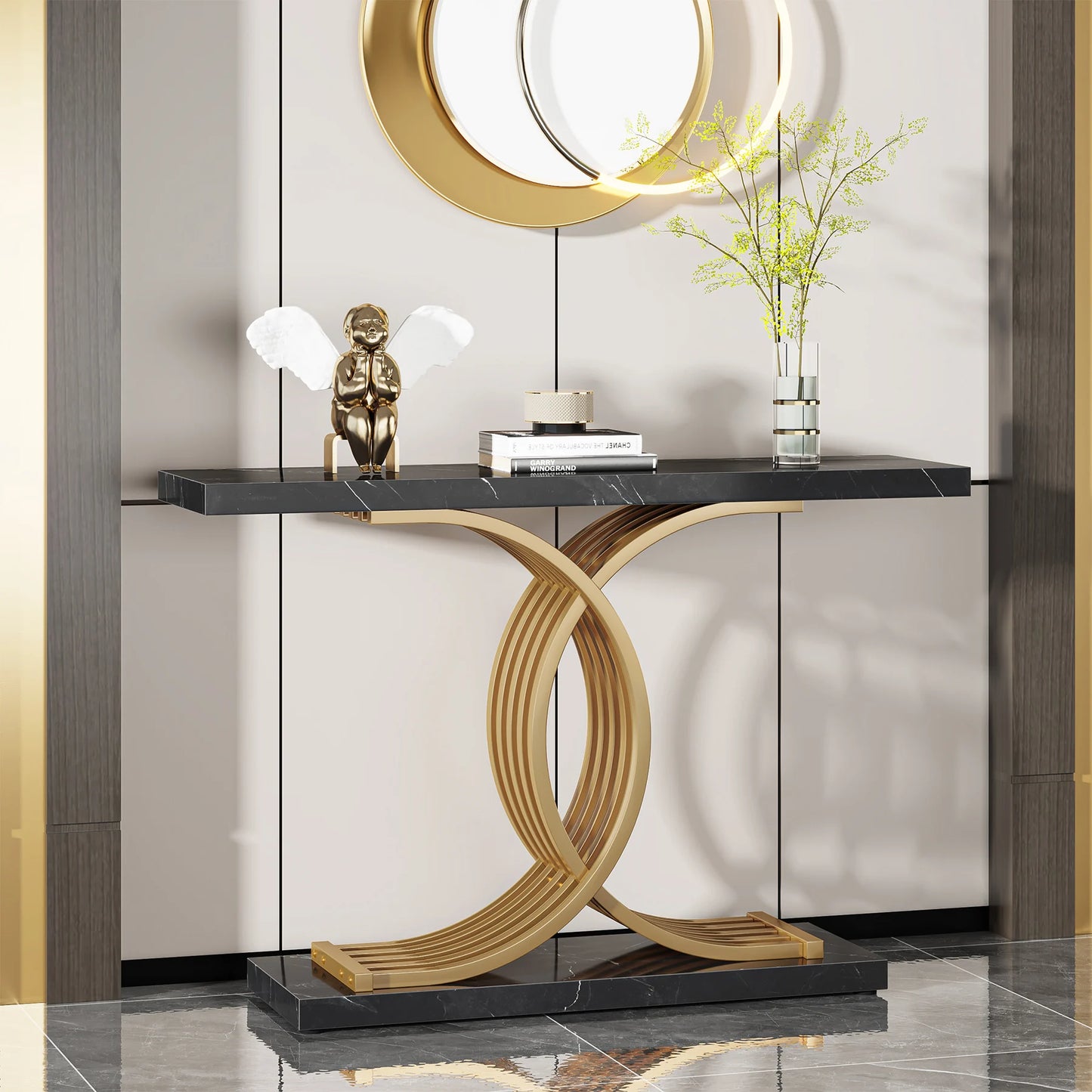 Gold Geometric Console