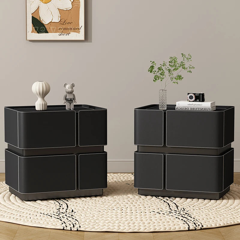 Set of 2 Modern Nordic Night Tables – Italian Minimalist Storage Bedside Furniture