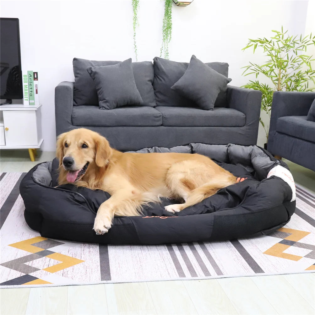 All-Season Oxford Dog Bed with Removable Cushion