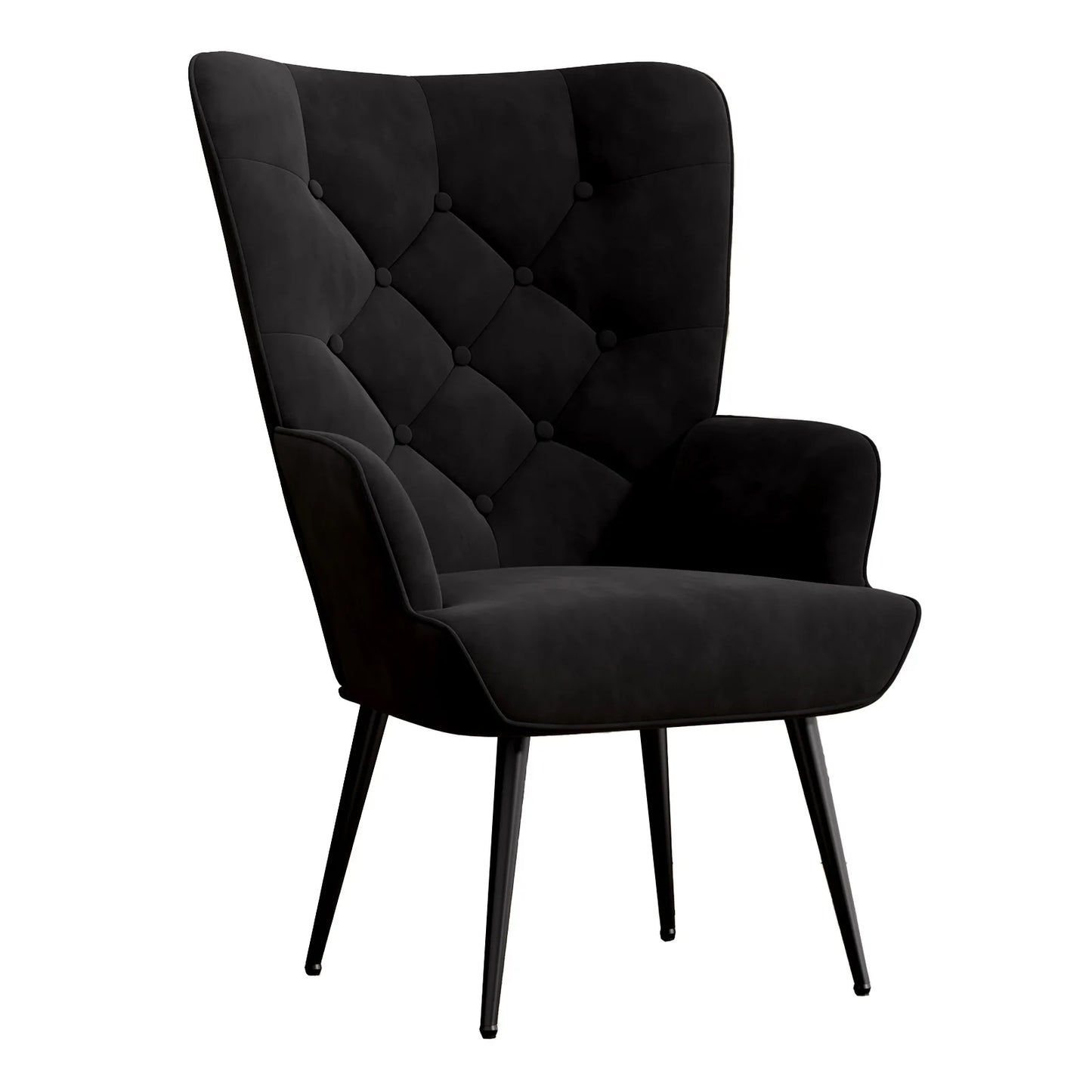 Velvet High Back Armchair