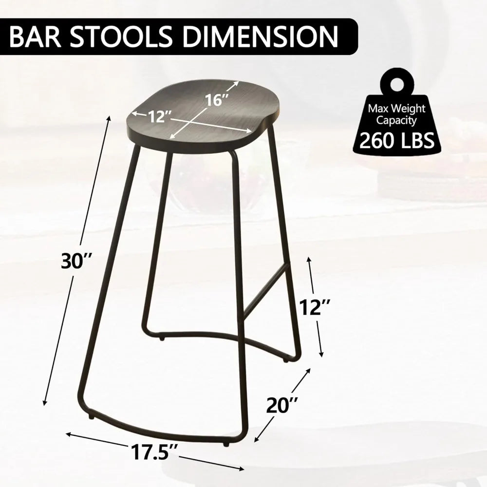 Industrial Wood Bar Stools