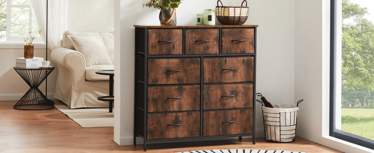 9 Drawer Fabric Dresser