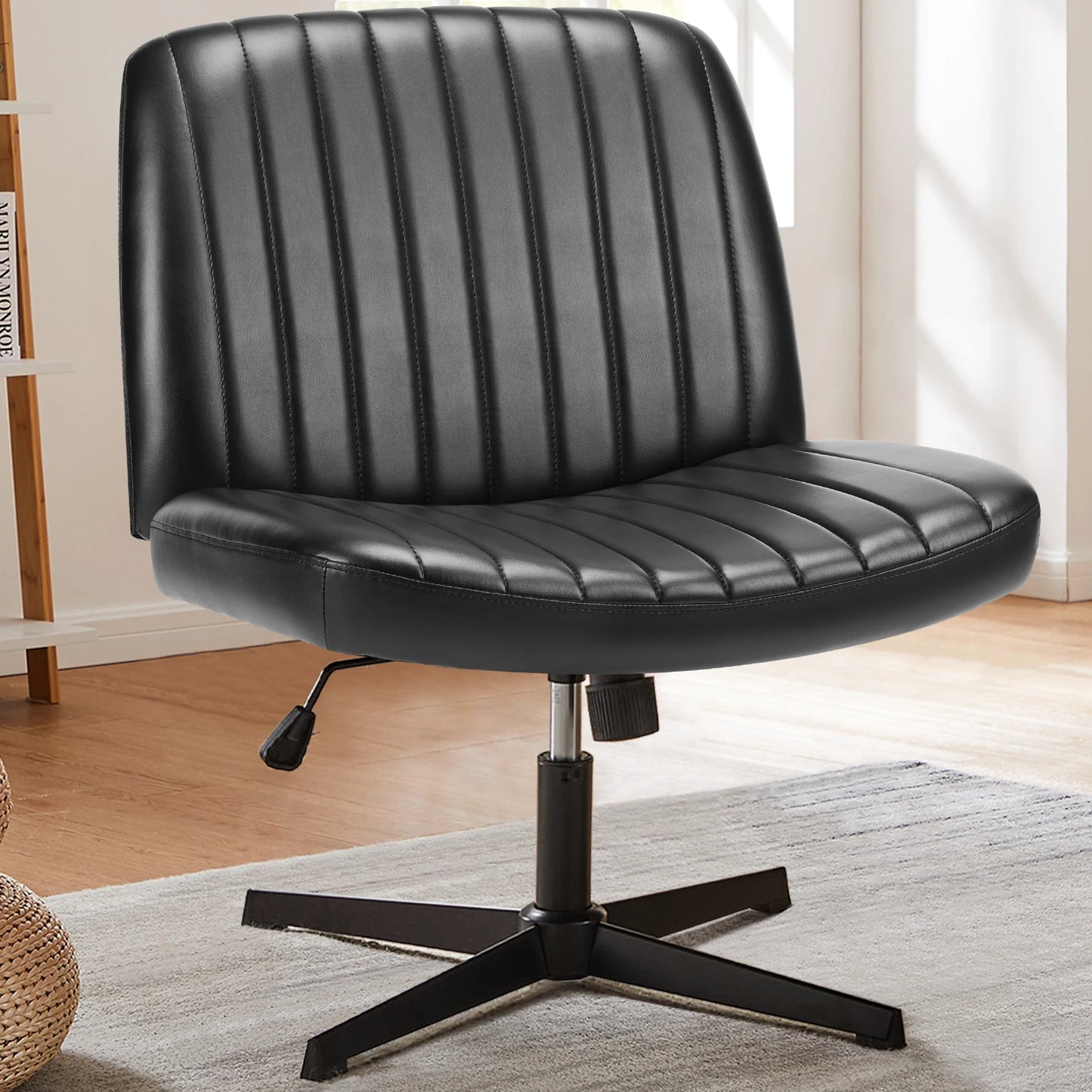 Cross Legged Office Chair with Adjustable Swivel