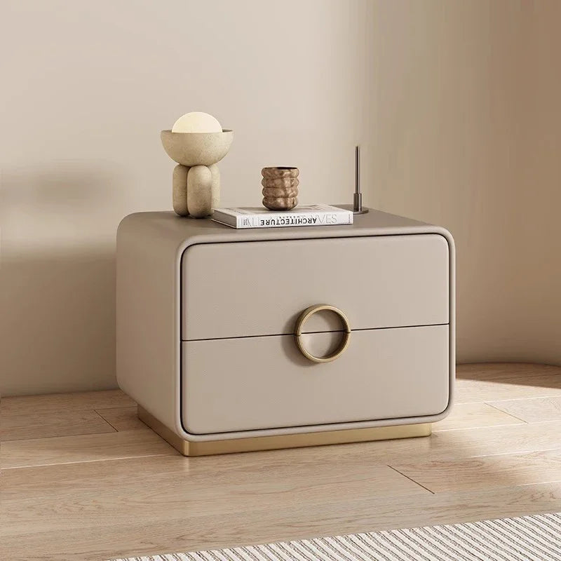 Glamour Modern Nightstand – Minimalist Bedside Table with Drawers and Storage