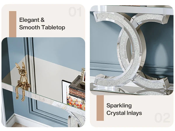 Gold Faux Marble Console