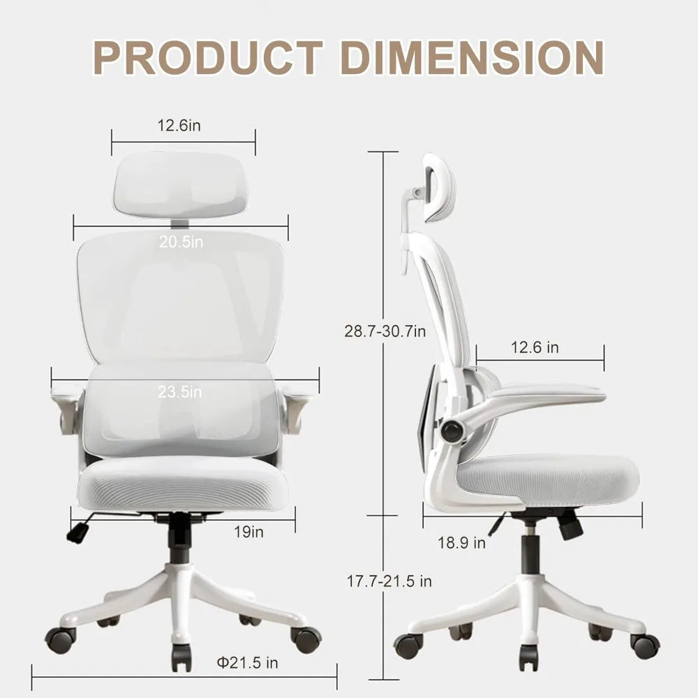 Ergonomic Mesh Office Chair with Flip-Up Armrests