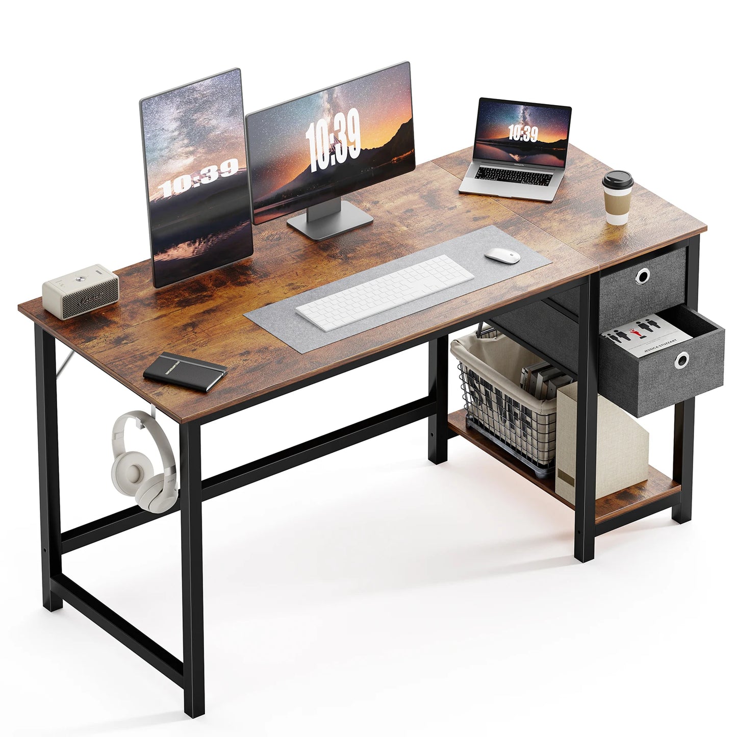 55-Inch Computer Desk with Drawers