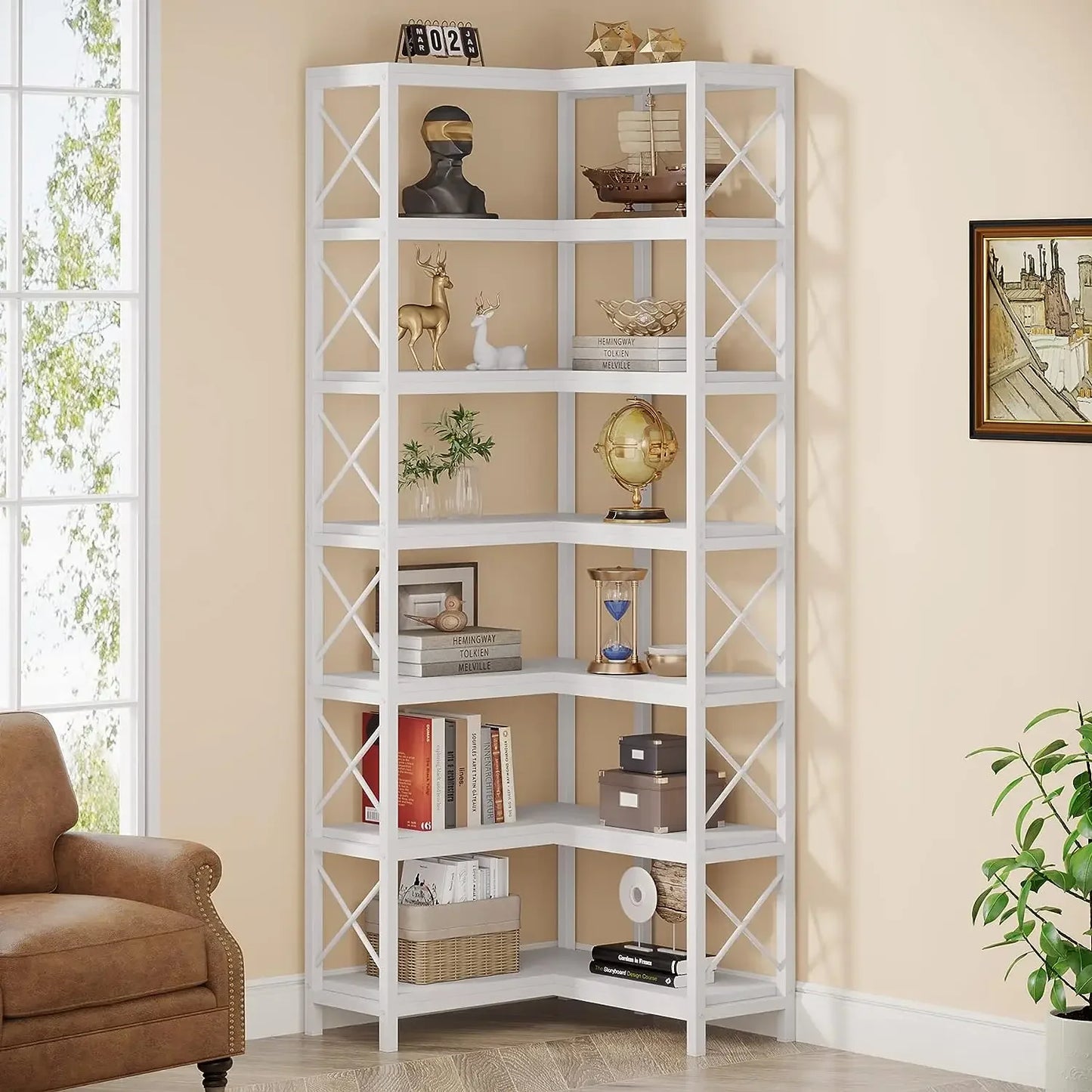 7‑Tier Corner Bookcase