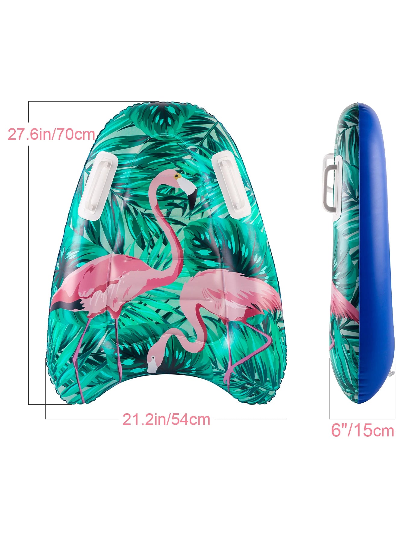 Inflatable body boards with handles for water slides