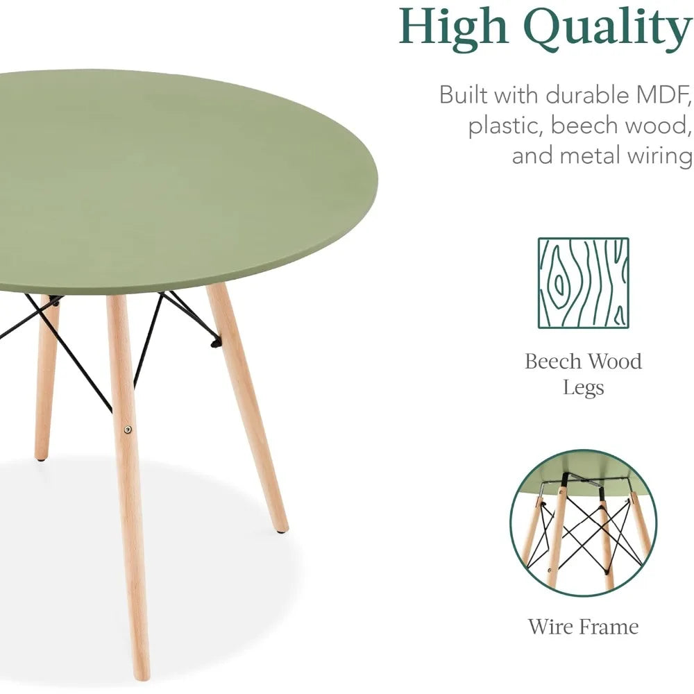 5-Piece Dining Set – Compact Mid-Century Table with 4 Plastic Chairs