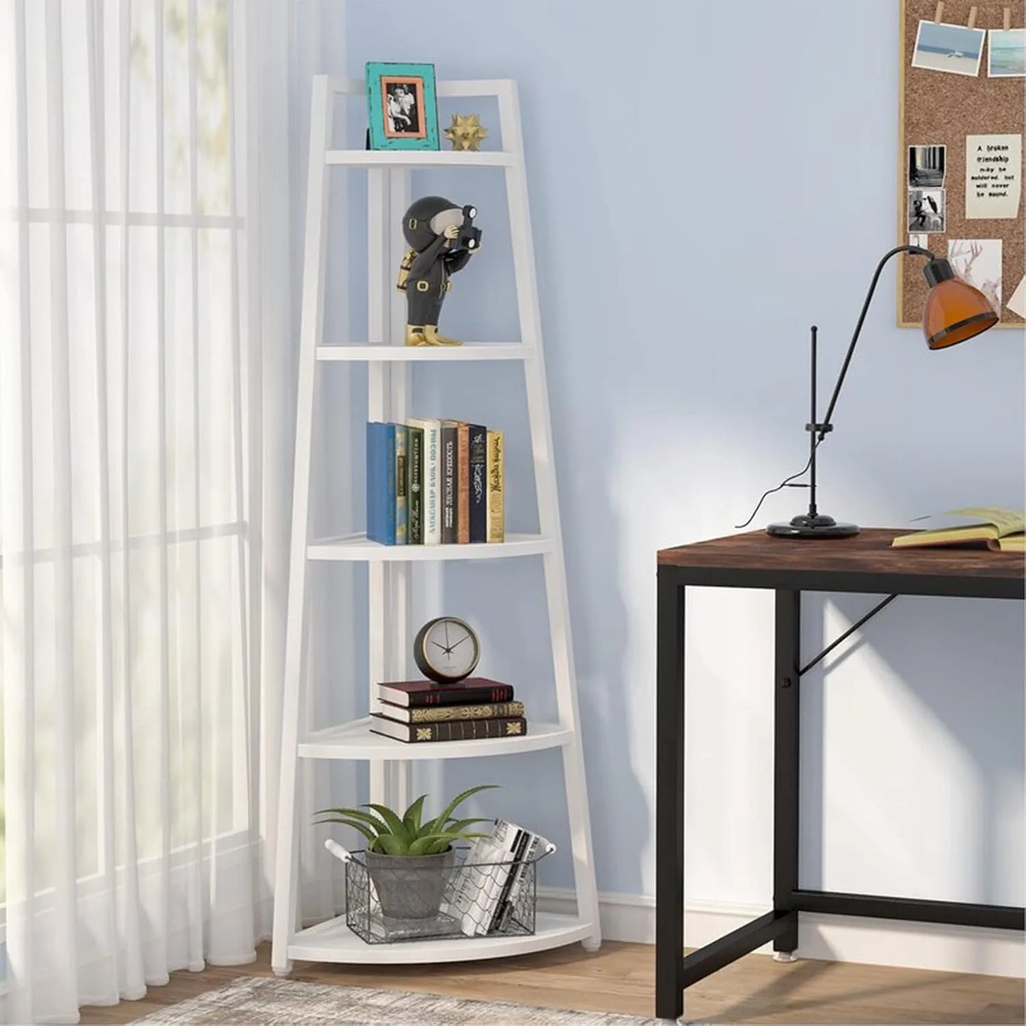 White Corner Bookcase