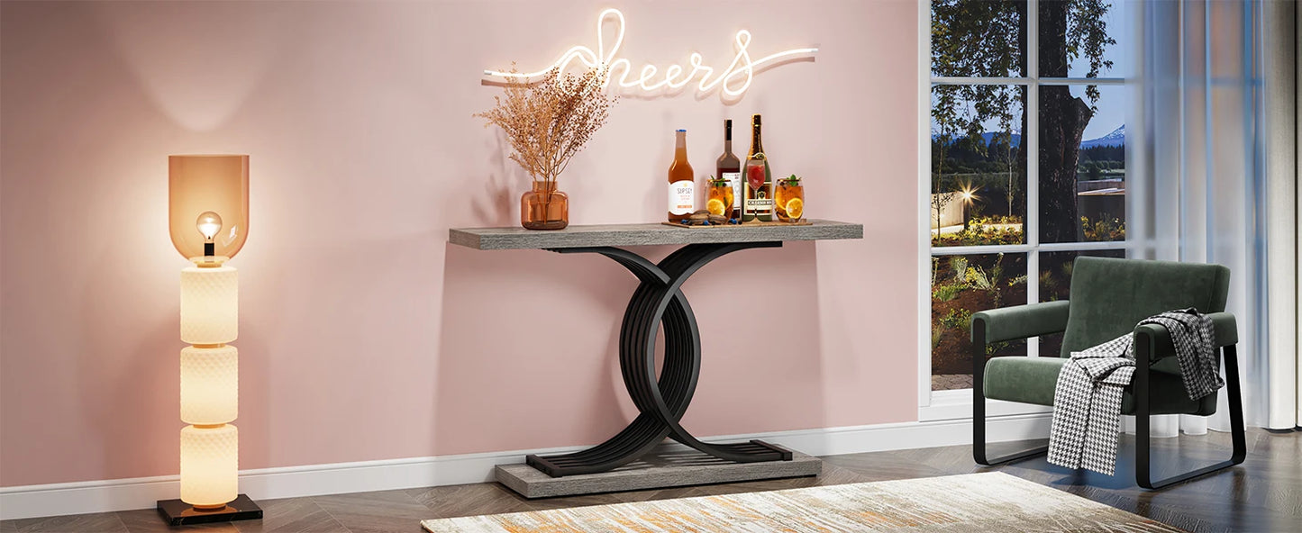 Gold Faux Marble Console