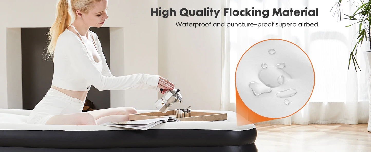 Queen Twin Size Air Mattress with Built-in Pump