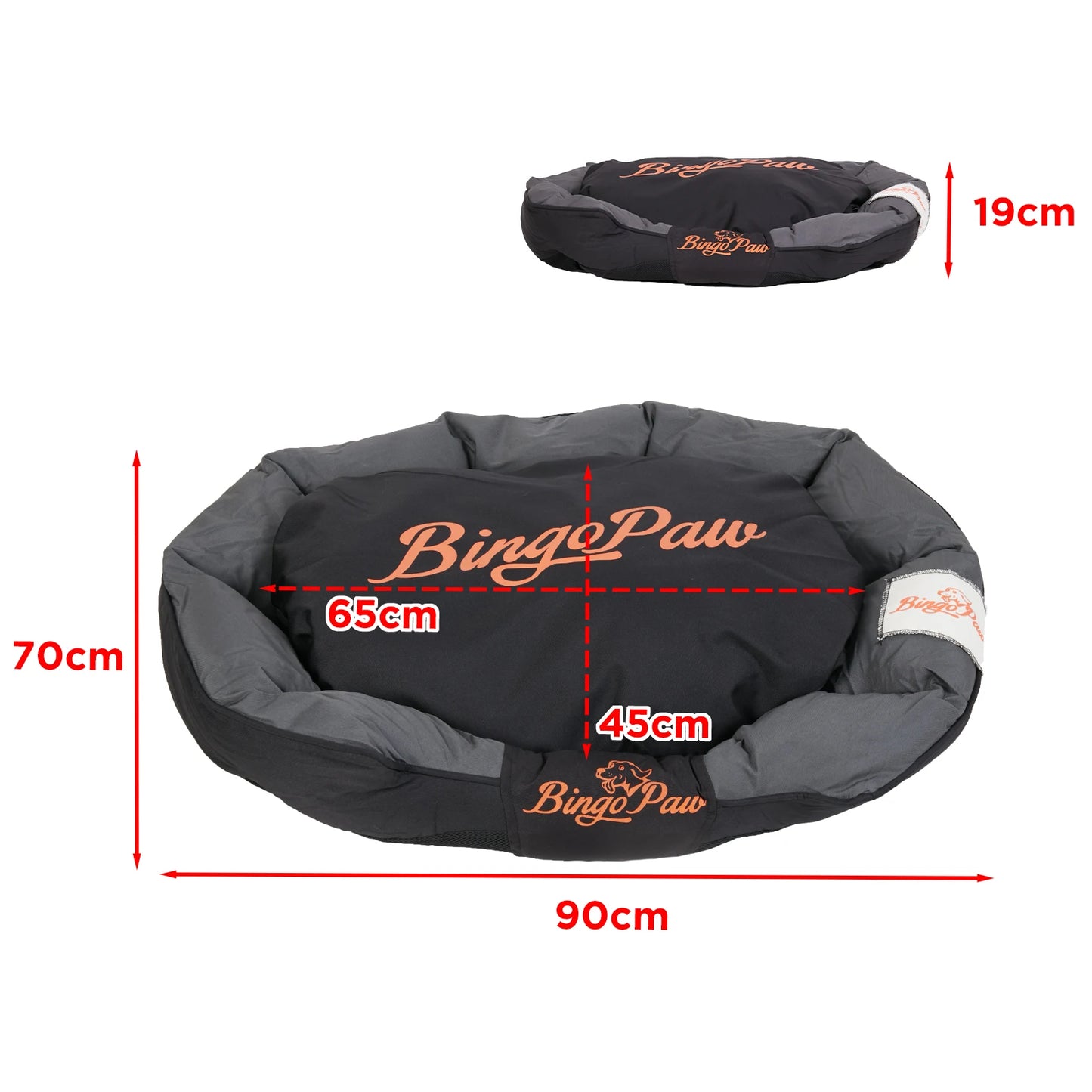 All-Season Oxford Dog Bed with Removable Cushion