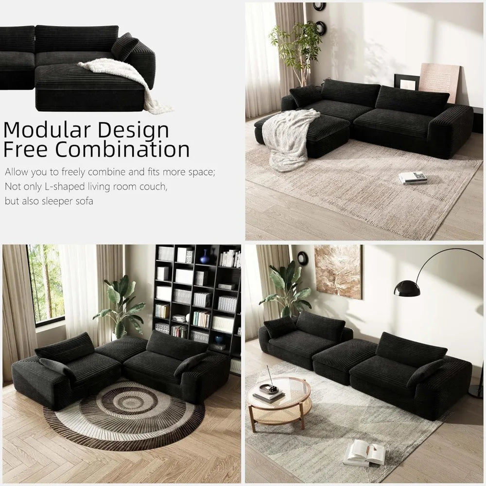 Black Cloud Sectional Sofa