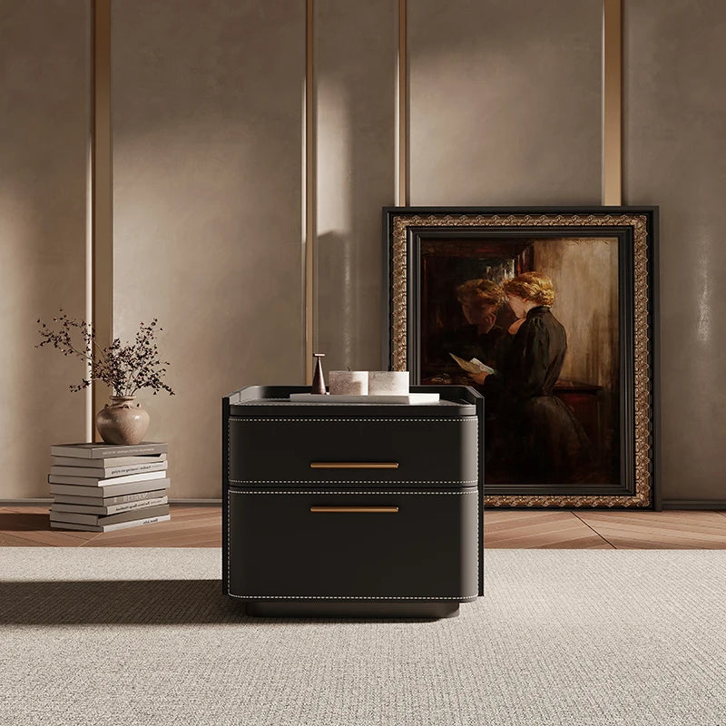 Luxury Storage Nightstand Aesthetic Simple Drawer Italian Bedside Table