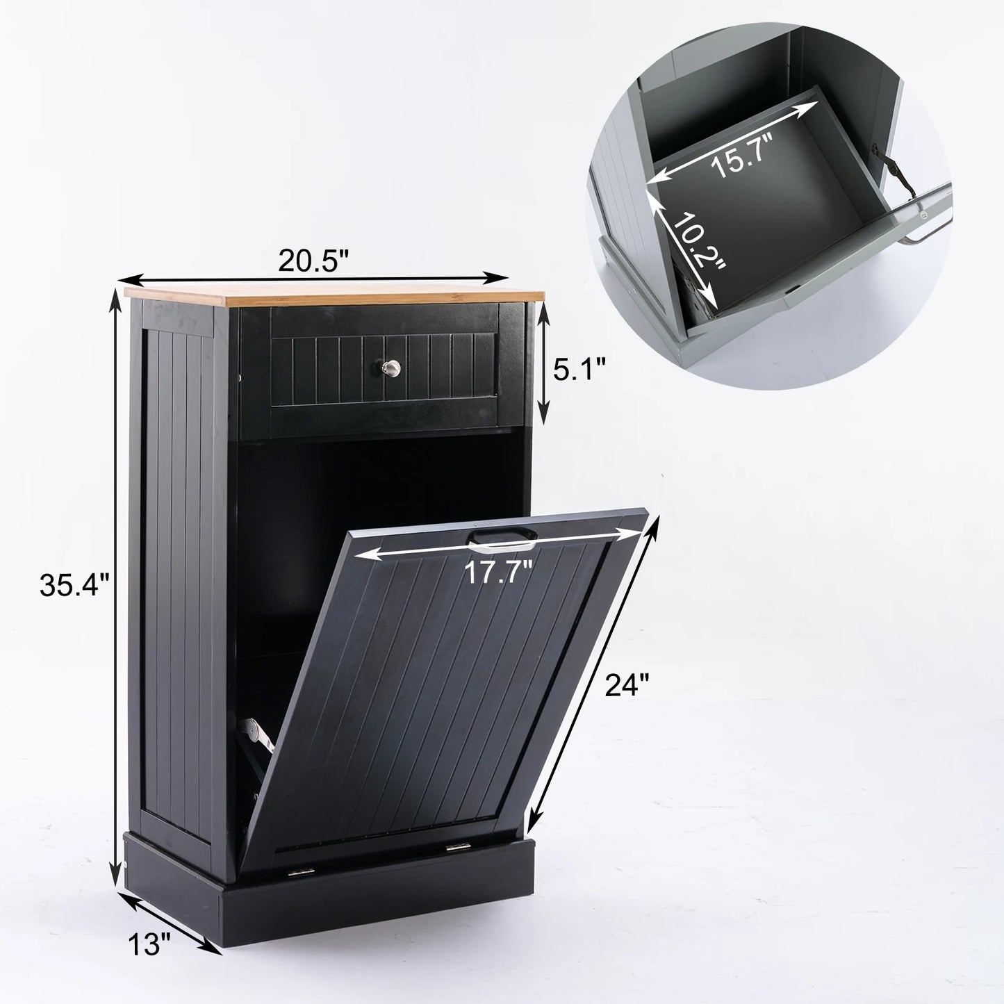 Single Trash Cabinet Tilt Out Freestanding
