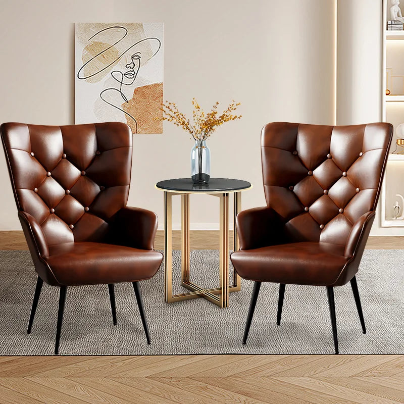 Velvet High Back Armchair