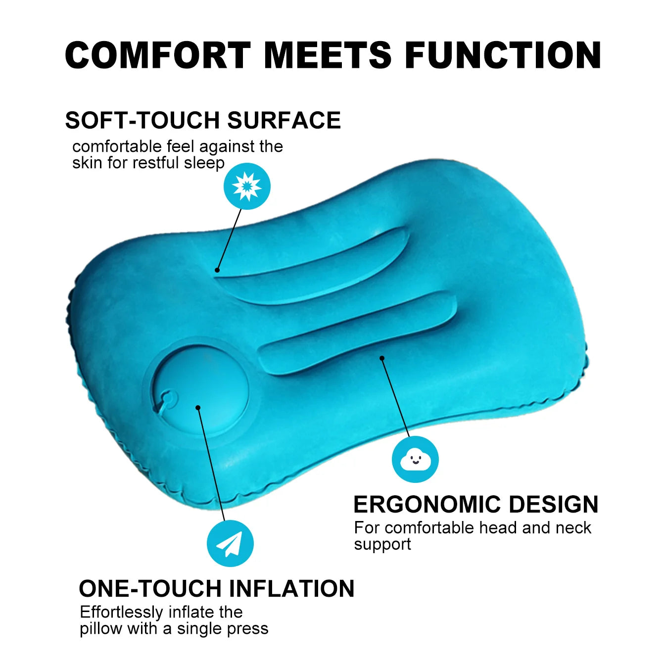 Automatic press - to - inflate pillow