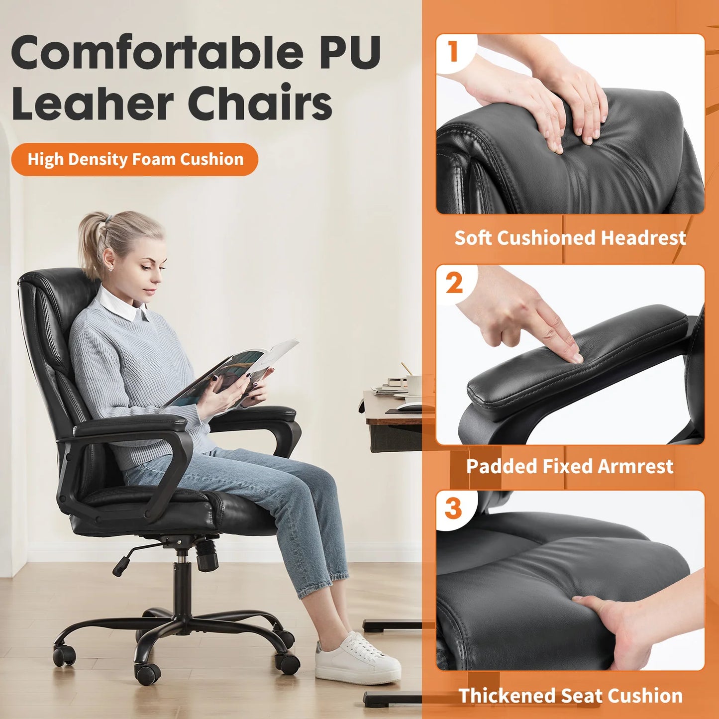 Ergonomic PU Leather Chair