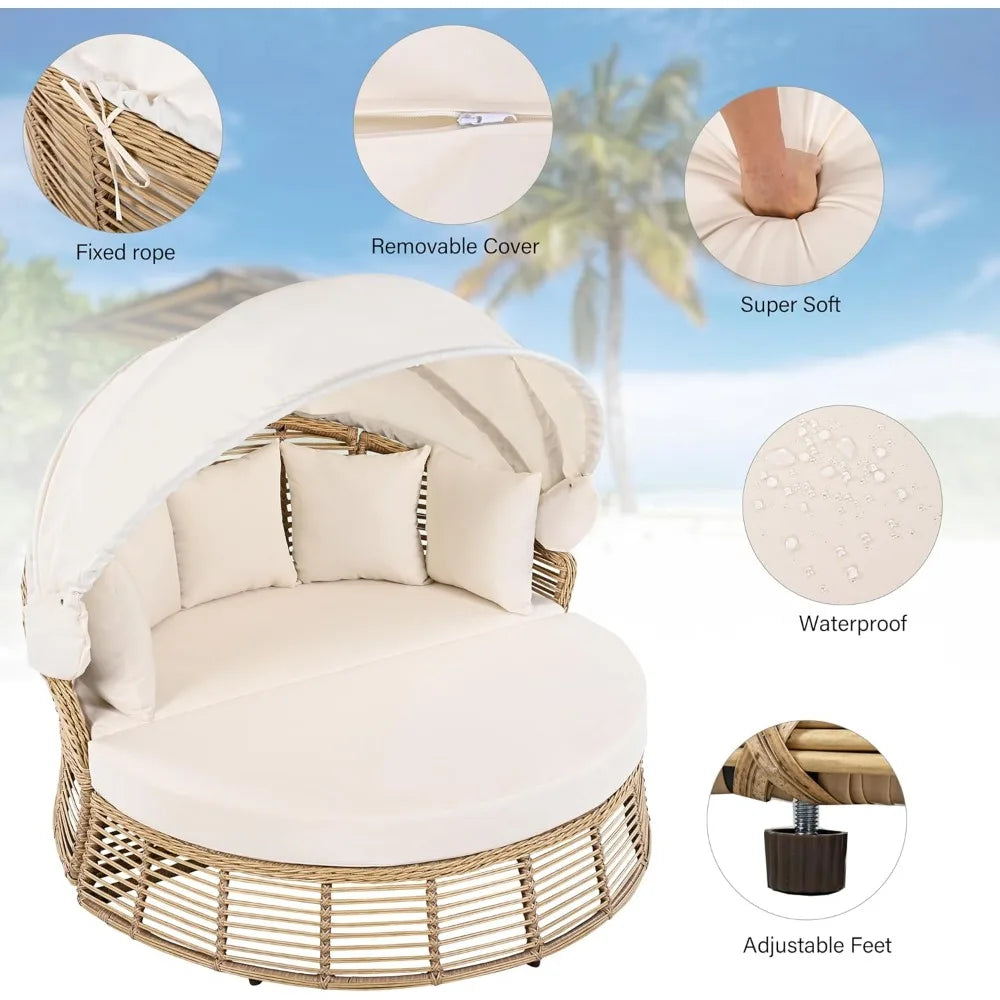 Rattan Round Daybed