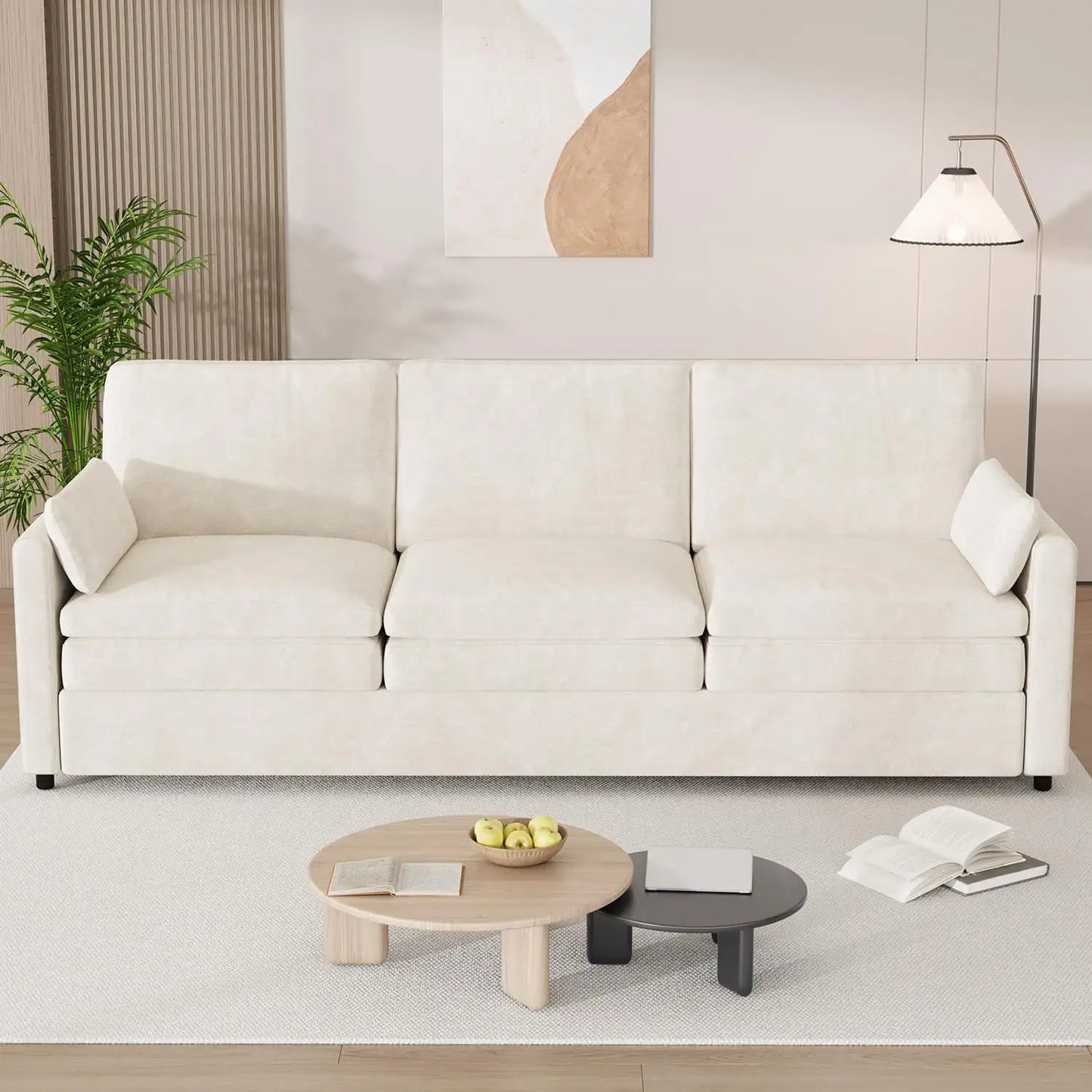 Chenille 3-Seater Sofa