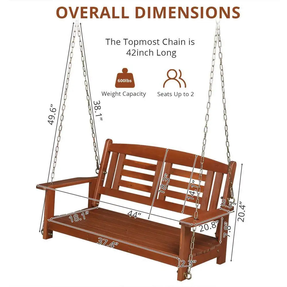 Wooden Porch Swing Bench