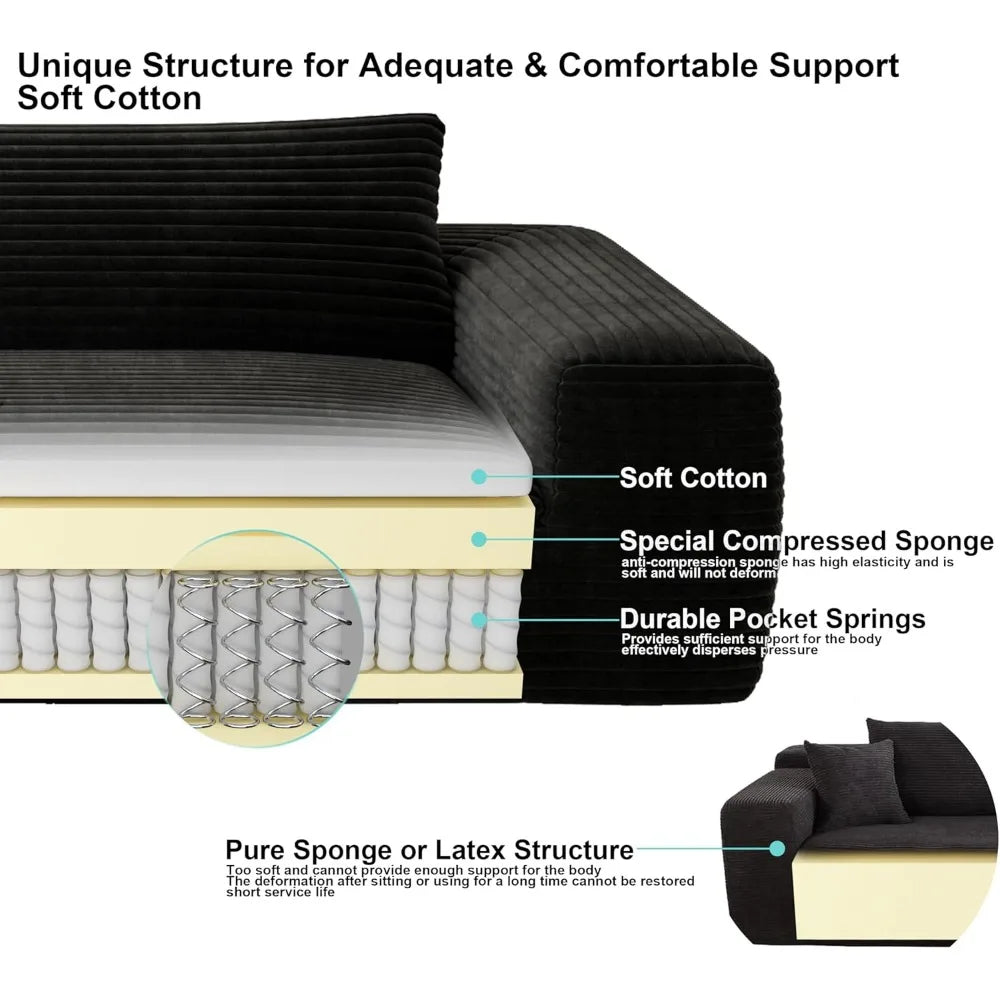 Black Cloud Sectional Sofa