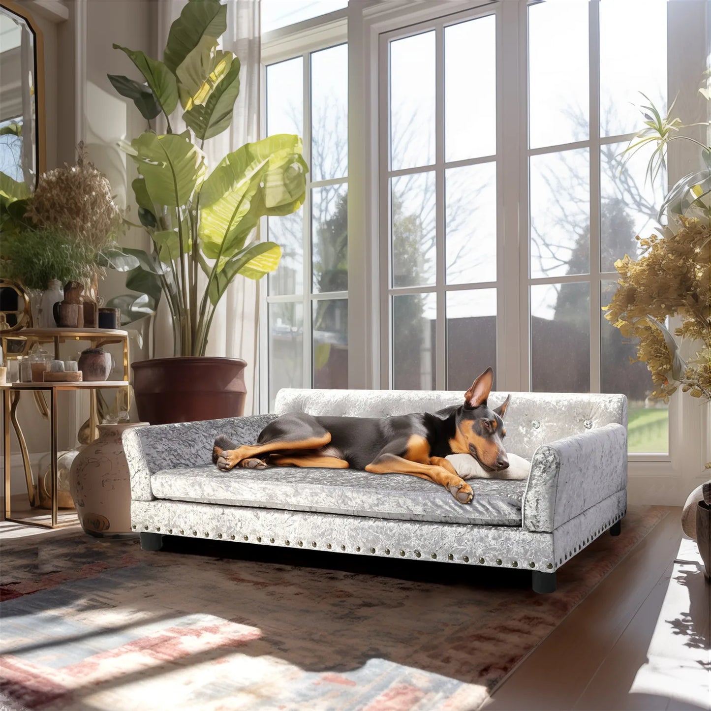 Tufted Elevated Dog Sofa