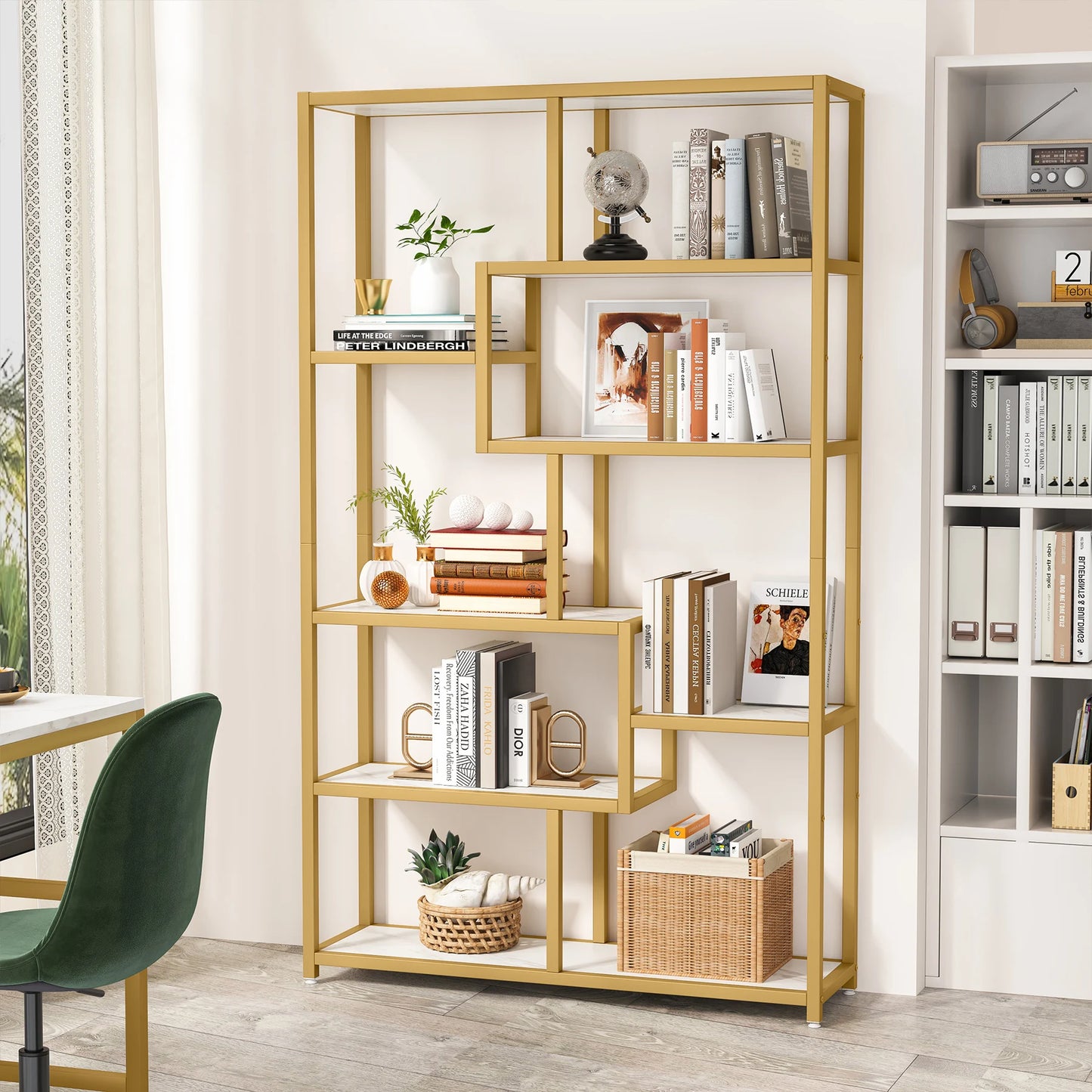 Gold Etagere Bookcase
