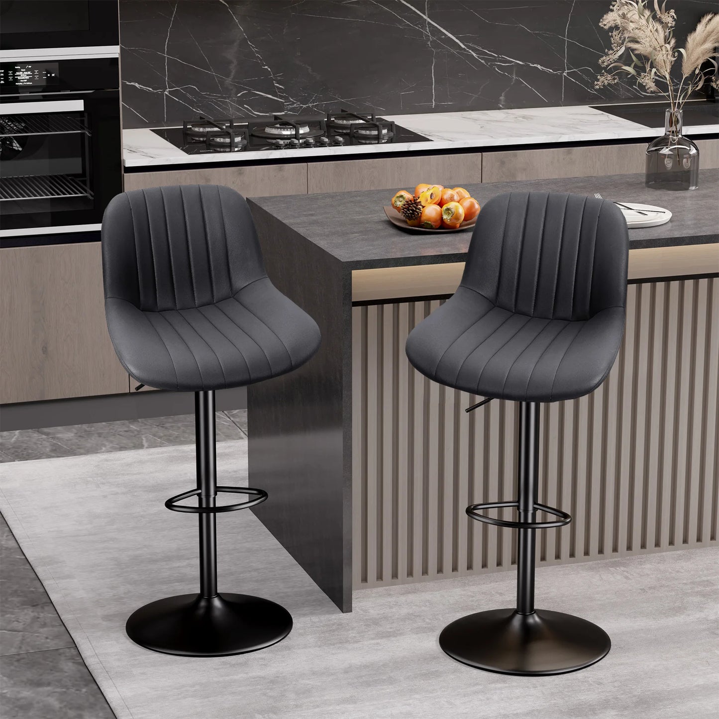 Rotating Counter Fabric Stool