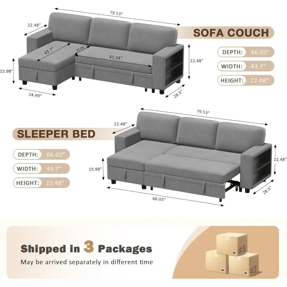 Convertible Sleeper Sofa Bed
