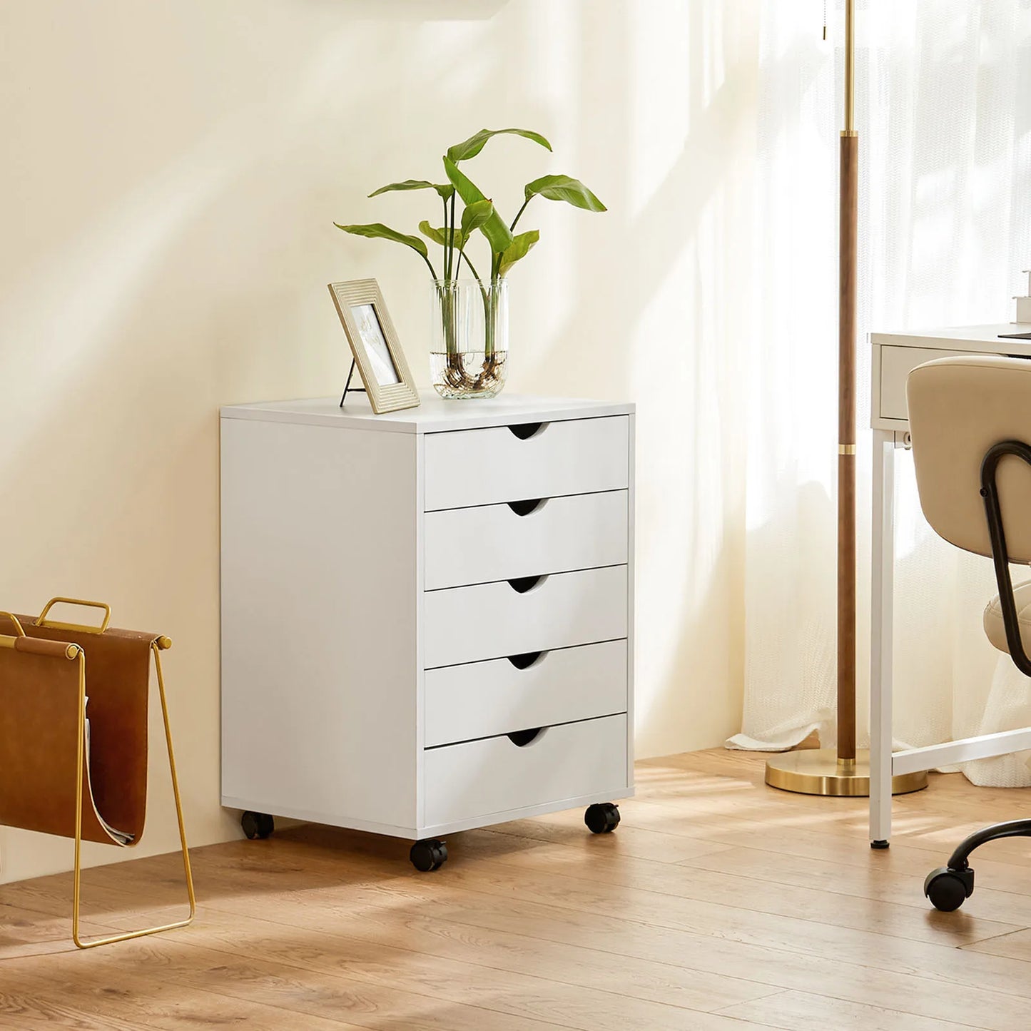 Wood 5 Drawer Cabinet